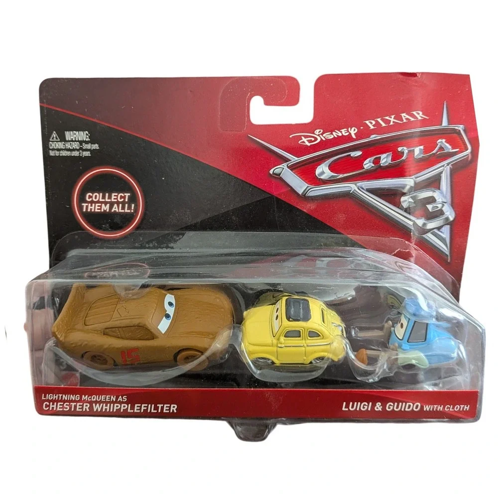 Disney Pixar Cars 3 Chester Whipplefilter Lightning McQueen Luigi‎ Guido 3-Pack